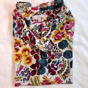 LOFT ruffle cap sleeve blouse